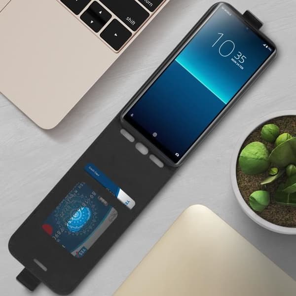 Ärende - AVIZAR - Sony Xperia L4 - Ekoskinn - Svart - Heltäckande skydd