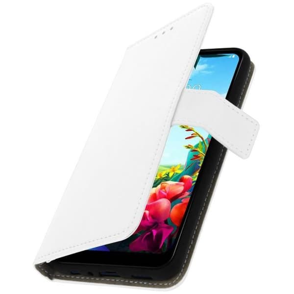 Housse Folio - LG - K40s - Silikon gel - Vit - Video Stöd