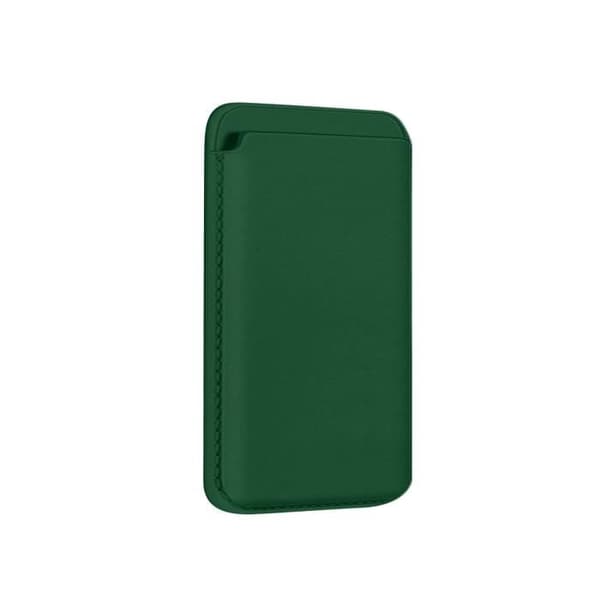 Kortfodral - AVIZAR - iPhone 12 - Läder - Magnetisk Fäste - Grön