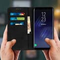 Miniatyrbild 3 av 4: Fodral folio plånbok - AVIZAR - Galaxy S8 Plus - Silikon Gel - Video Stöd - Svart