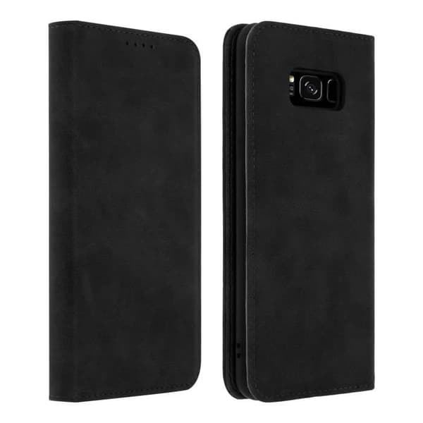 Fodral folio plånbok - AVIZAR - Galaxy S8 Plus - Silikon Gel - Video Stöd - Svart