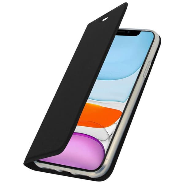 Foliofodral - iPhone 11 - Svart - Ekoleder - Videostöd - Kortförvaring