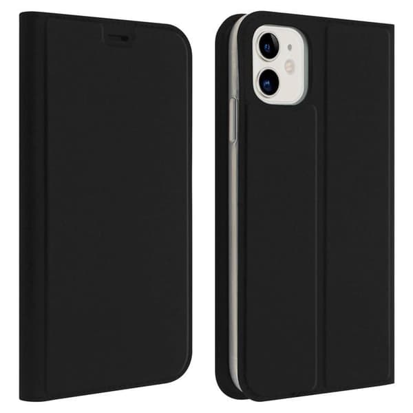Foliofodral - iPhone 11 - Svart - Ekoleder - Videostöd - Kortförvaring