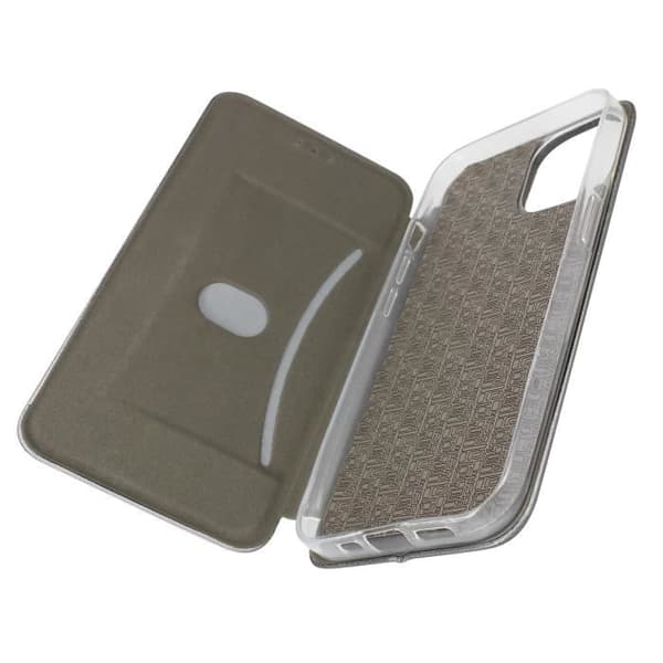 Telefonfodral - AVIZAR - iPhone 14 - Grå konstläder - Heltäckande skydd - Justerbar klaff