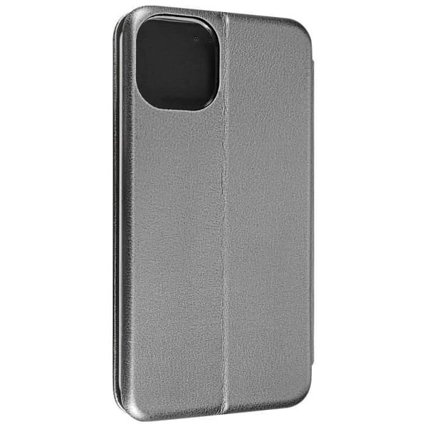 Telefonfodral - AVIZAR - iPhone 14 - Grå konstläder - Heltäckande skydd - Justerbar klaff