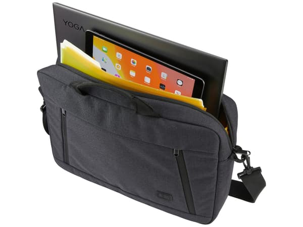 GEANTA CASE LOGIC, pt. notebook de max. 15.6 inch, 1 compartiment, buzunar frontal | buzunar dorsal, waterproof, poliester, negru, "HUXA215 BLACK" / 3