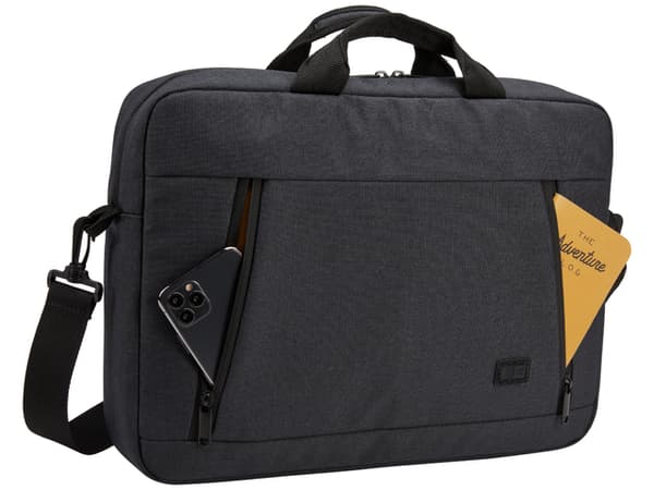 GEANTA CASE LOGIC, pt. notebook de max. 15.6 inch, 1 compartiment, buzunar frontal | buzunar dorsal, waterproof, poliester, negru, "HUXA215 BLACK" / 3