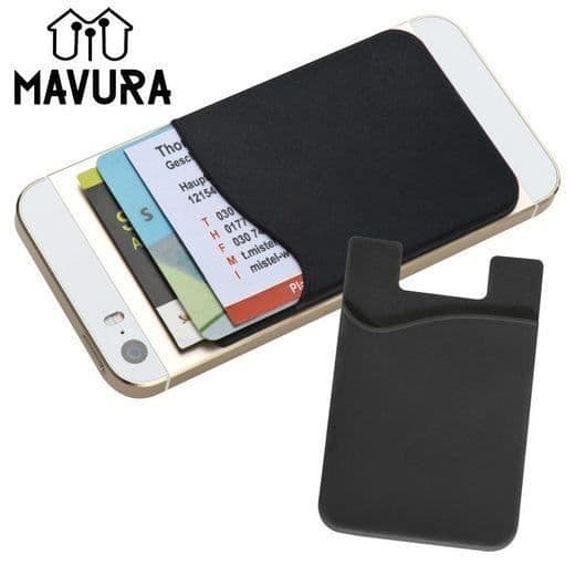 Mobiltelefonfodral - MAVURA - SMARTWALLET - Svart - PVC - Återanvändbart lim