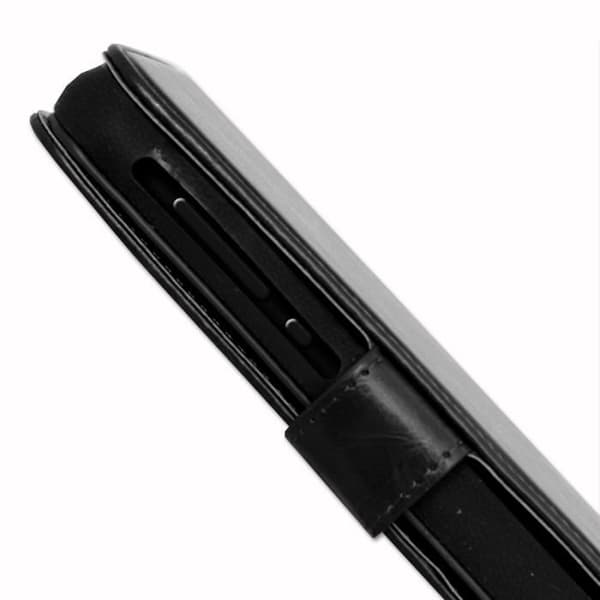 PH26® Foliofodral för SFR Starxtrem 5 plånboksformat i svart eko-läder med dubbel invändig korthållarflik,