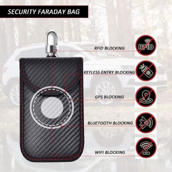 KORTHÅLLARE Todoxi Signal Blocking Faraday Pouch Bag Set med 2 RFID Signal Blockerande fickor för bilnyckel skyddsfodral