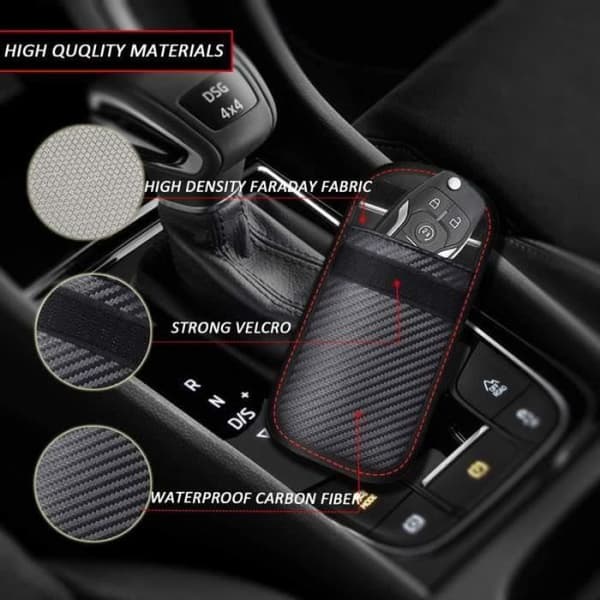 KORTHÅLLARE Todoxi Signal Blocking Faraday Pouch Bag Set med 2 RFID Signal Blockerande fickor för bilnyckel skyddsfodral