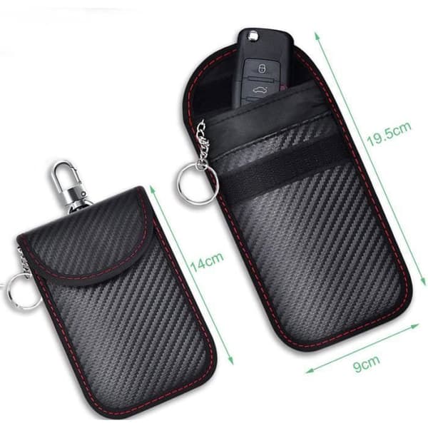 2st bilnyckel RFID-signalblockerande påse Kolfiber Anti-RFID skyddsskydd
