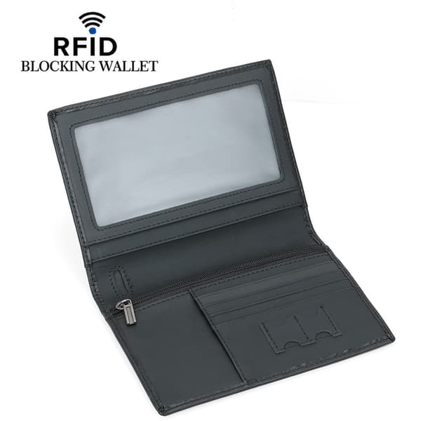 INF RFID-blockerande läderpasshållare reseplånbok