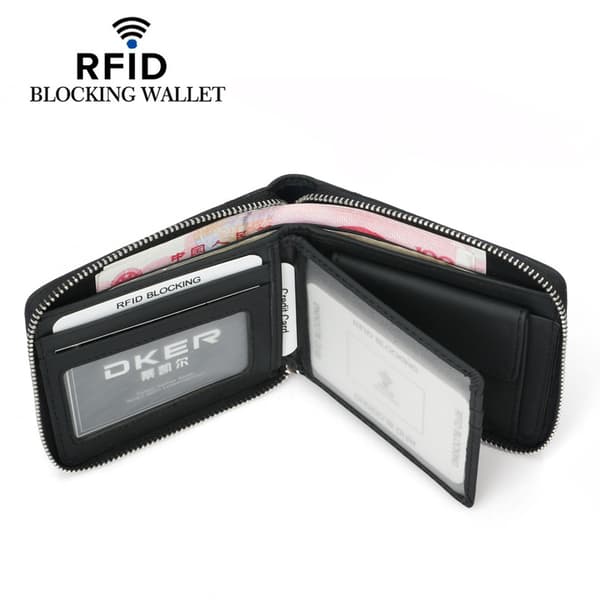 INF RFID-suojauksella varustettu vintage-nahkainen korttikotelo