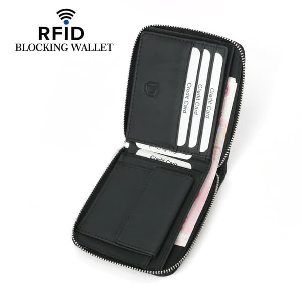 INF RFID-suojauksella varustettu vintage-nahkainen korttikotelo