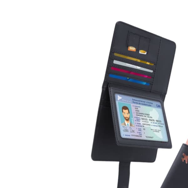 INF RFID-blokerende pasholder rejsepung, slankt pasetui med 4 kortpladser