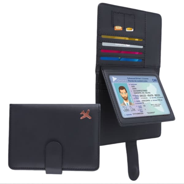 INF RFID-blokerende pasholder rejsepung, slankt pasetui med 4 kortpladser