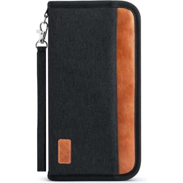 Passplånböcker, Family Travel Organizer Passhållare med lås, boardingkort, pass, ID, svart