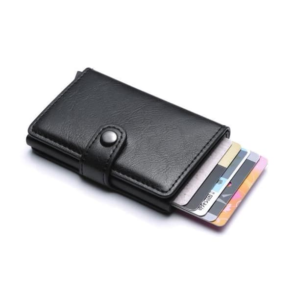 SVART Korthållare Anti RFID Blockering Stöldskydd Kreditkortshållare för unisex vuxna Kvinnor Män