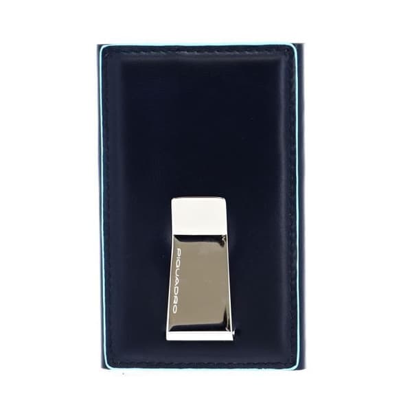 "PIQUADRO Blue Square kreditkortsgrepp med RFID - Man - Läder - Blå - 6,5 x 10 x 2 cm"