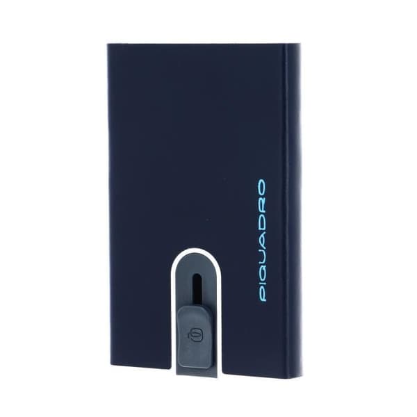 "PIQUADRO Blue Square kreditkortsgrepp med RFID - Man - Läder - Blå - 6,5 x 10 x 2 cm"
