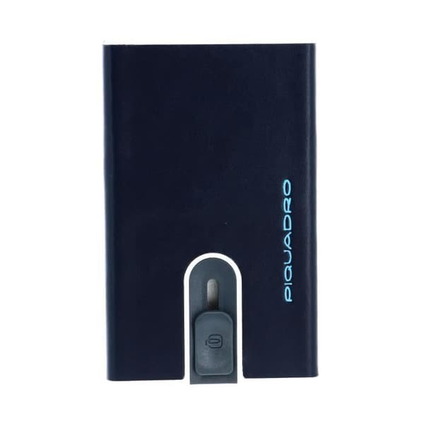 "PIQUADRO Blue Square kreditkortsgrepp med RFID - Man - Läder - Blå - 6,5 x 10 x 2 cm"
