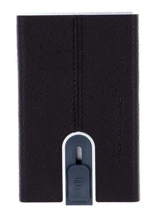 PIQUADRO Brun kreditkortshandtag för män - Black Square Kreditkortsfodral Slider RFID Testa Di Moro 79446
