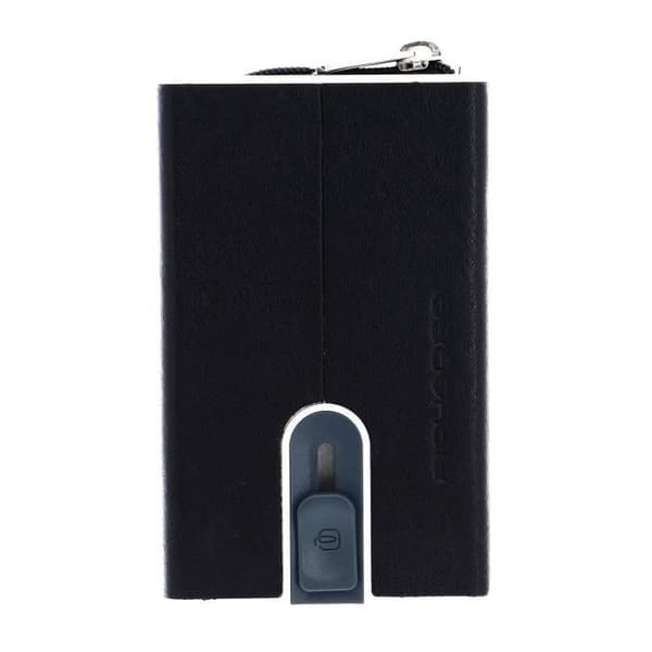 PIQUADRO Black Square kreditkortsfodral med RFID - Svart - Läder - 6,5 x 10 x 2,5 cm