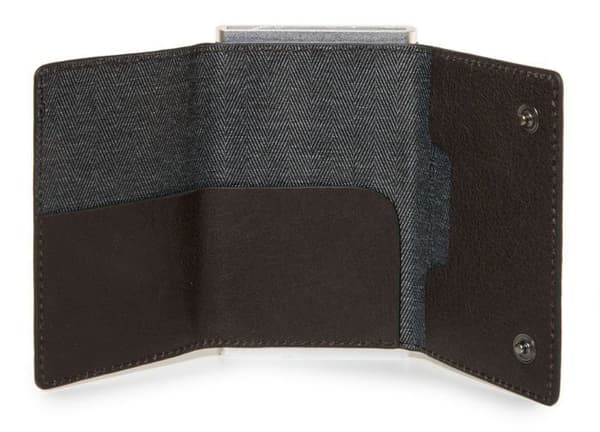PIQUADRO Kreditkortetui i brunt för män - Black Square Kompakt Plånbok Slider RFID Testa Di Moro 79444
