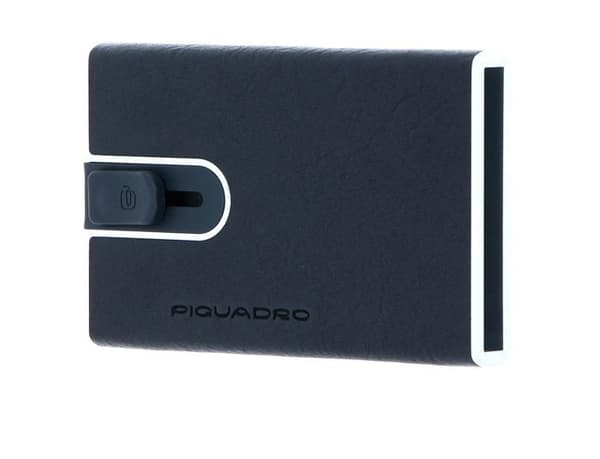 PIQUADRO Korthållare blå för män - Black Square Kreditkortshållare Slider RFID Blu Oceano 109003