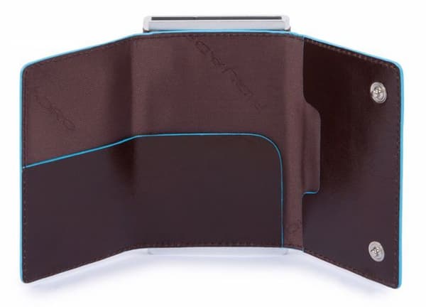 PIQUADRO Kreditkortetui brunt för män - Blue Square Kompakt Plånbok Slider RFID Mogano 79450
