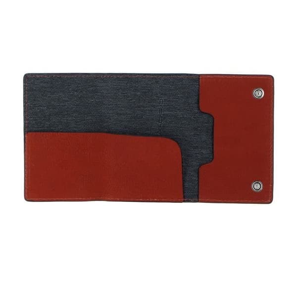 Kreditkortficka - PIQUADRO - Black Square Kompakt Plånbok Slider RFID - Orange - Läder och metal
