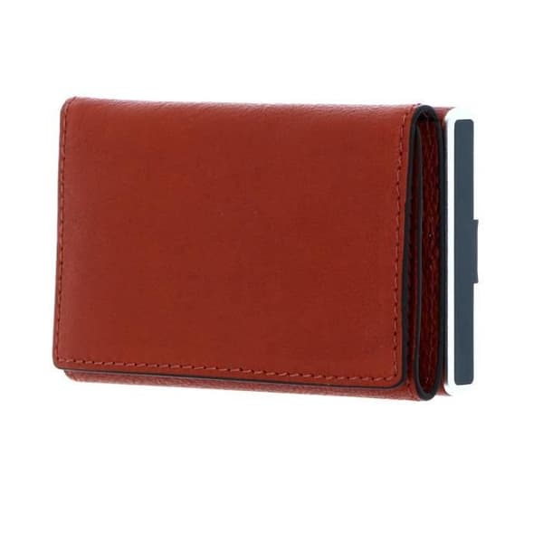 Kreditkortficka - PIQUADRO - Black Square Kompakt Plånbok Slider RFID - Orange - Läder och metal
