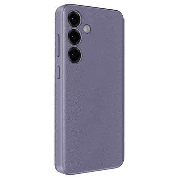 Etui Läder för Galaxy S25 Fönster med visning Kortfack Lavendel