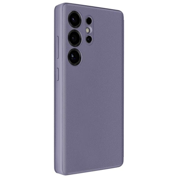 Läderfodral för Galaxy S25 Ultra med fönster för visning och kortfack Lavendel