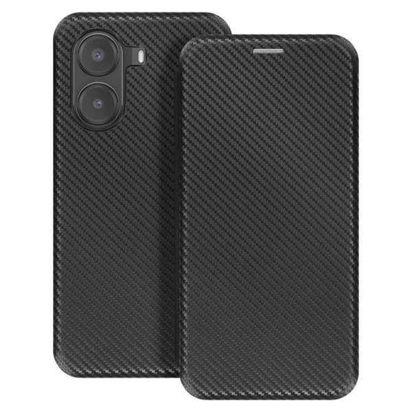 Kolfiberfodral för Xiaomi Poco X7 Pro med kortfack och videostöd i svart