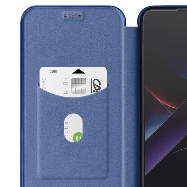 Kolfiberetui för Xiaomi Poco X7 Pro Kortplats Videostöd Blå