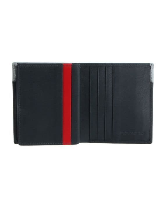 PIQUADRO Grå läder kreditkorts-etui för män - Urban Kreditkorthållare RFID Grigio / Nero 97190