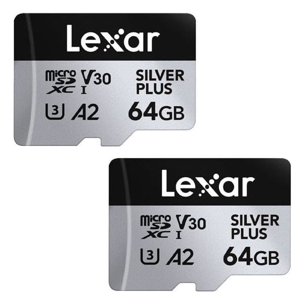 Lexar microSDXC Silver Plus UHS-1 64GB V30 R205/W100MB/s - 2-pack