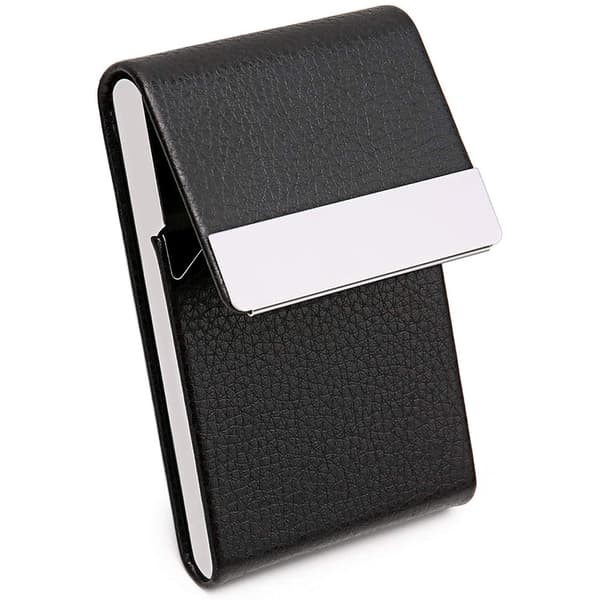 INF PU Magnetic Slim Business-navnekortholder Sort
