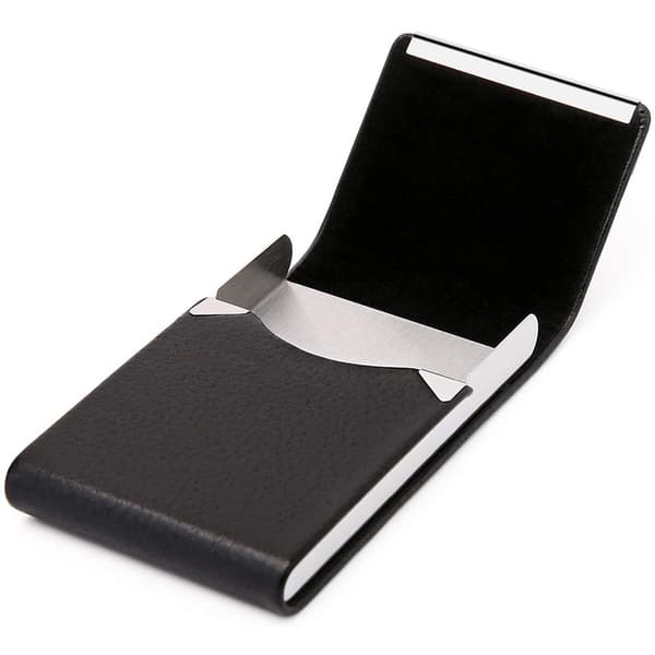 INF PU Magnetic Slim Business-navnekortholder Sort