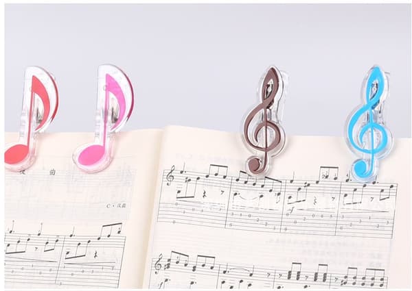 INF 2-pakning noteklemmer, sideholder for musikkbøker til piano og keyboard