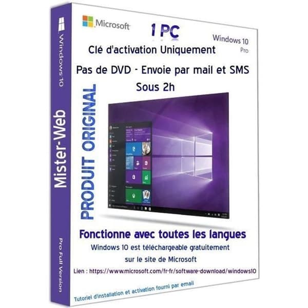Ladda ner nyckeln Windows 10 Pro OEM-licens 32-64 bitar Endast nyckeln ingen CD skicka via e-post och SMS
