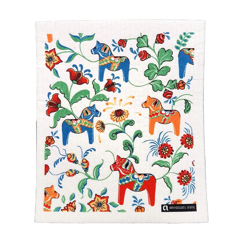 Disktrasa Dalahästar Röd/Vit - Arvidssons Textil