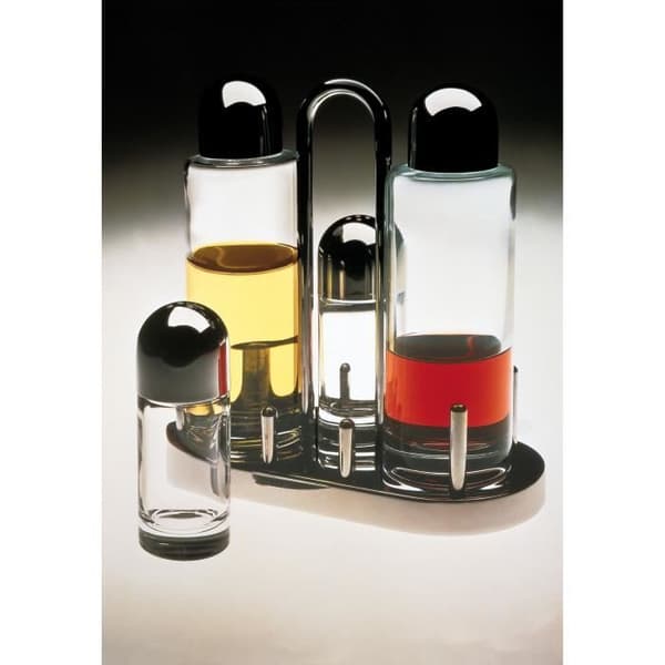 Olje- och vinägerhållare - Alessi - 5070 - 18/10 rostfritt stål - Glas - Ettore Sotsass design