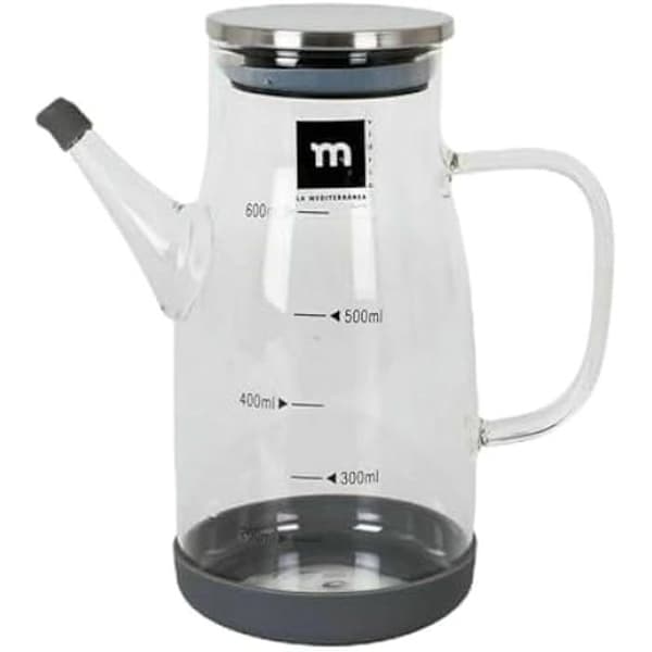 Cruet - LA MEDITERRÁNEA - 600 ml - Rostfritt stål - Borosilikatglas - Flerfärgat