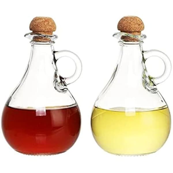 Olja och vinäger set - DKD HOME DECOR - 230 ml - Transparent - Kork och glas - 9x9x14,5 cm