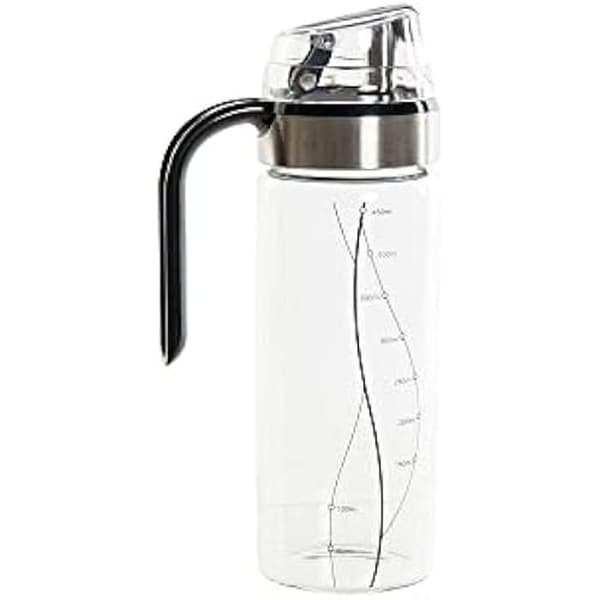 Oil Cruet - DKD Heminredning - Transparent Svart - Rostfritt stål - Borosilikatglas - 450 ml