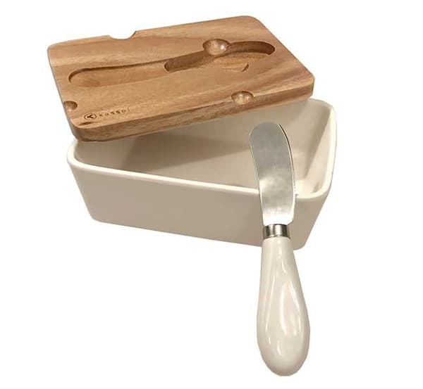 PORCELÆNSMØRFAD MED KNIV KASSEL 93556
