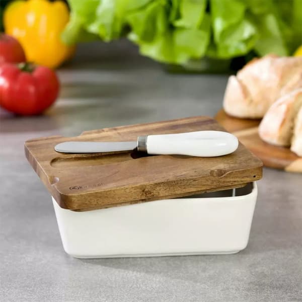 PORCELÆNSMØRFAD MED KNIV KASSEL 93556